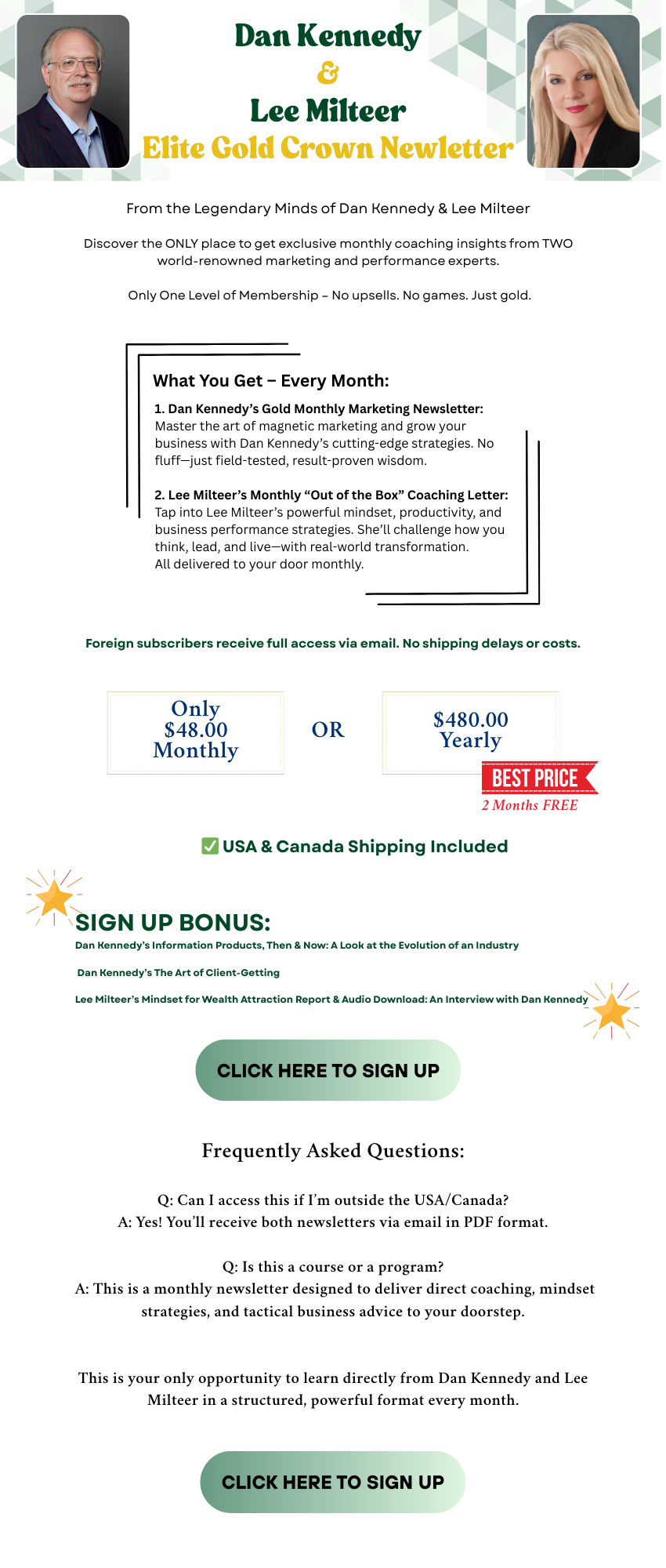 Newsletter Landing Page